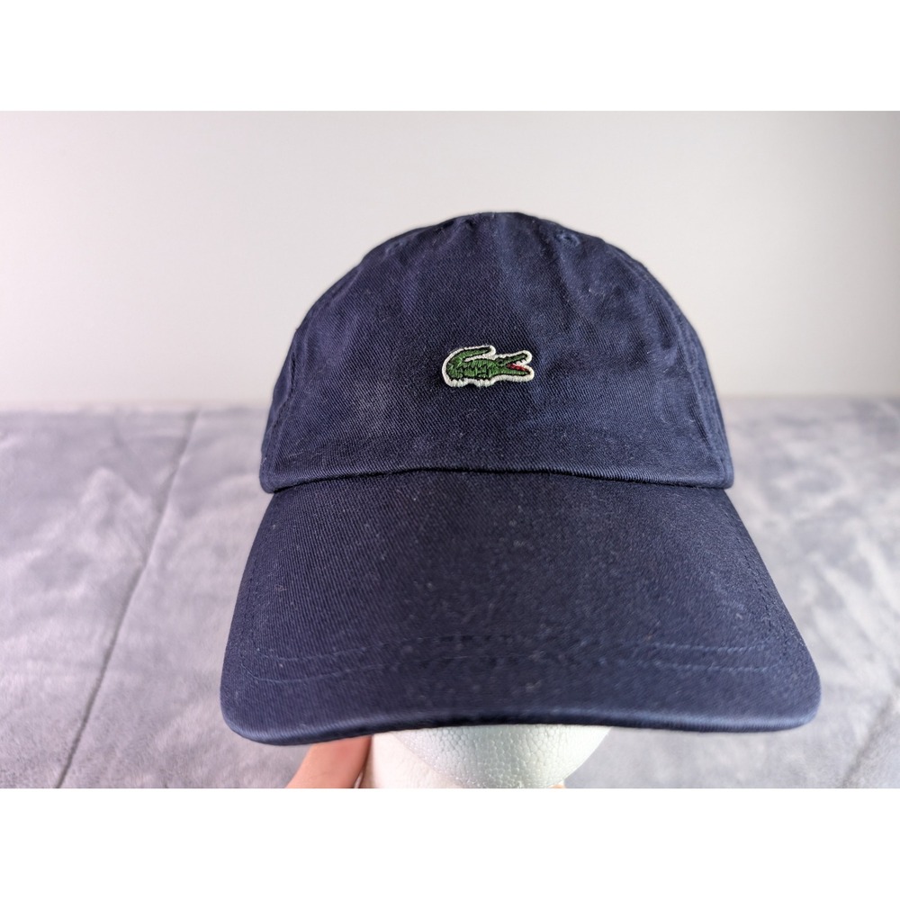 Lacoste Mens Navy Blue Cotton Twill Adjustable Baseball Cap Hat Crocodile Logo